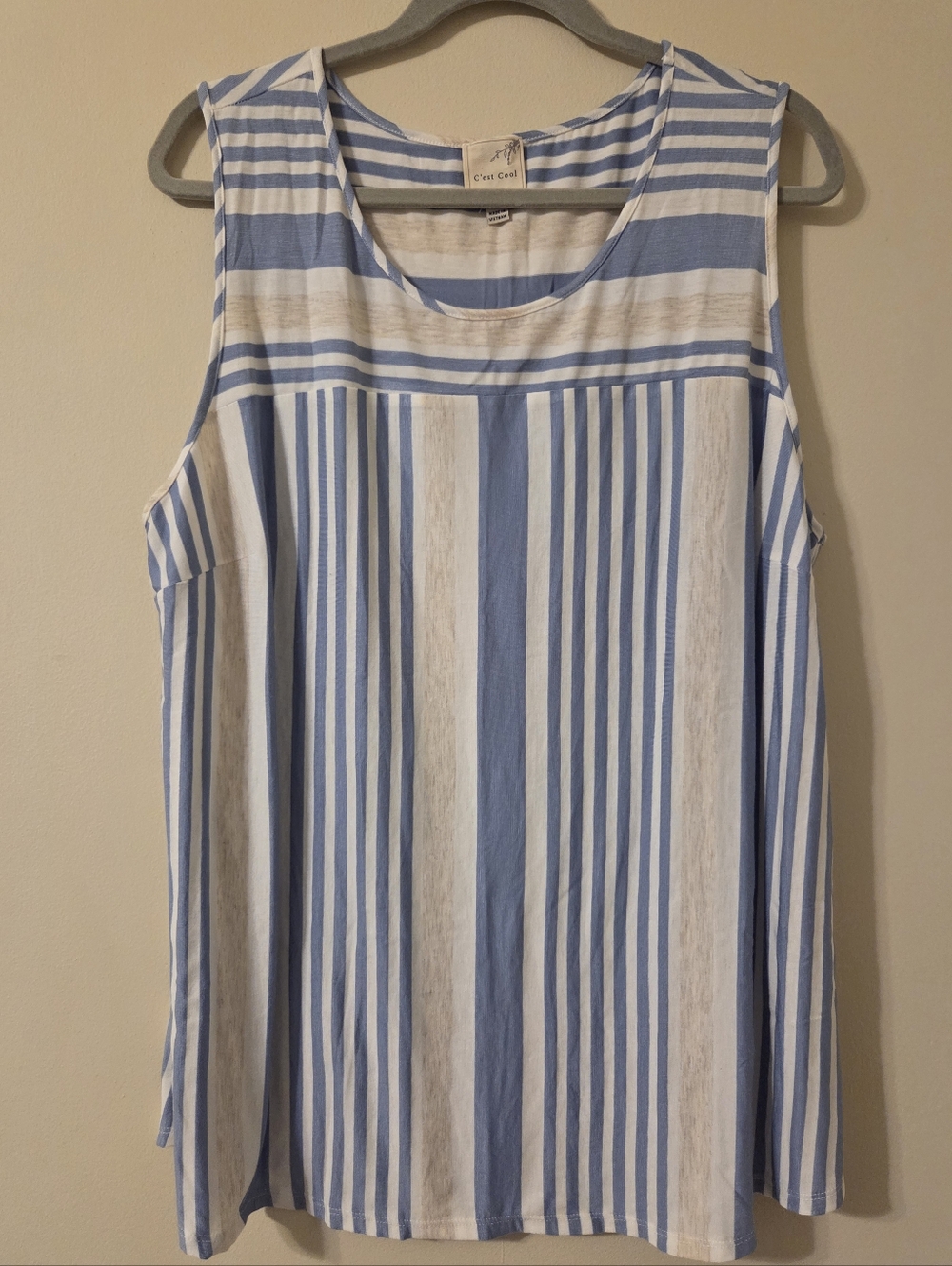 Blue and White Striped Tank